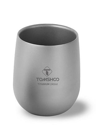 Термостакан титановый tomshoo 240 ml. чашка из титана титановая посуда, кружка.