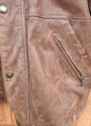 Брендовая фирменная английская кожаная куртка marks &amp; spencer,размер l.100% натуральная кожа.7 фото