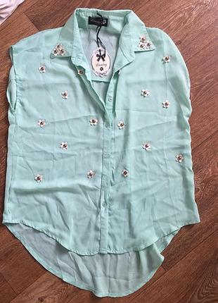 Блузка блуза кофта мята бирюза m