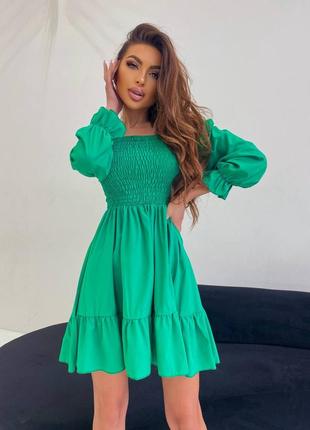 Жіноча сукня коротка базова чорна бежева зелена малинова блакитна