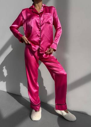 Шовкова жіноча рожева піжамка🙌🏻❣️