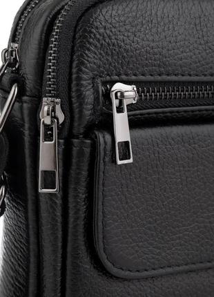 Кожаная черная мужская сумка через плечо tiding bag 4134a6 фото