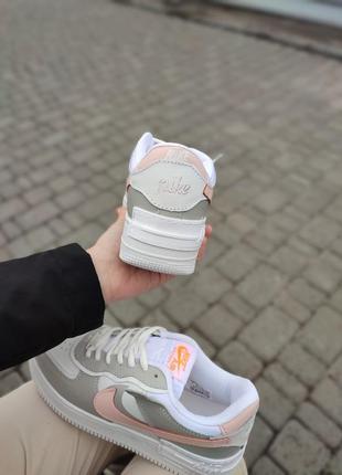 Nike air force 1 shadow grey pink кольорові кросівки найк форс знижка рожеві білі сірі женские разноцветные кроссовки розовые серые белые скидка5 фото