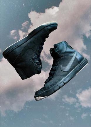 Шкіряні кеди  високі, чорні  nike оригінальні чорні високі