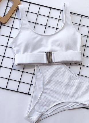 Раздельный купальник с чашками. раздельный купальник топ с высокими плавками