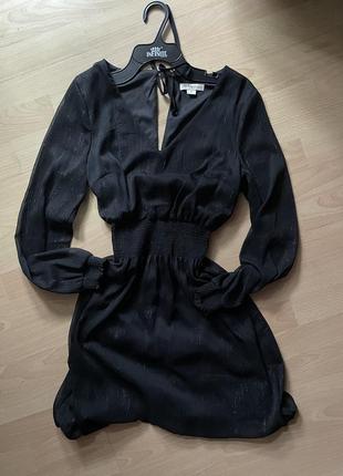 Плаття коротке чорне довгий рукав o’stin1 фото