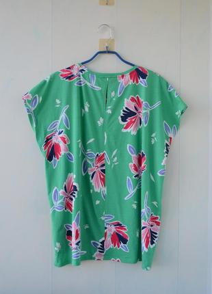 Блуза в цветах bonmarche, хлопок, большой размер6 фото