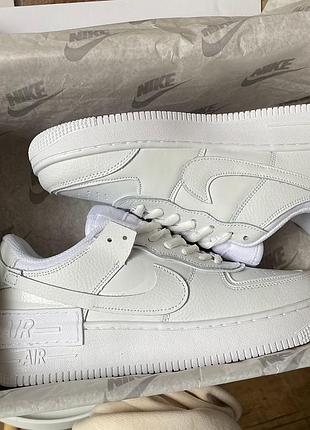 Nike air force 1 shadow жіночі кросівки демі весна осінь білі шкіряні женские кроссовки найк белые кожаные демисезонные