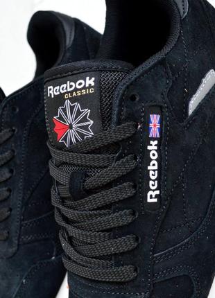 Чорні кроссівки для хлопців reebok classic. стильне чоловіче взуття рібок классік.3 фото