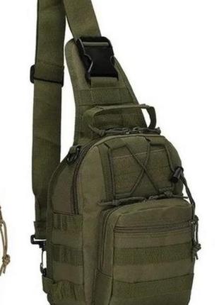 Тактична чоловіча сумка, рюкзак через плече, рюкзак тактичний, олива2 фото