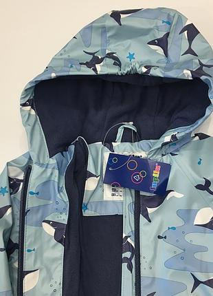 Куртка дождевик 2/3/4/5/6 лет lupilu непромокаемая прорезиненная на флисе грязепруф lupilu