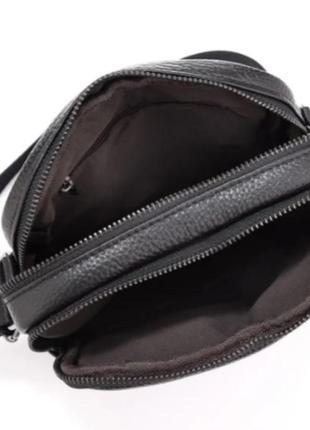 Сумка кожаная мужская черная через плечо tiding bag it-733029 фото