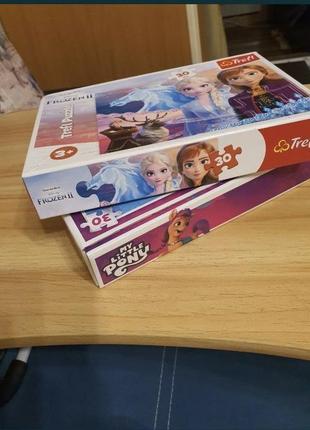 Комплект пазлів для дівчинки frozen + my little ponny 3+