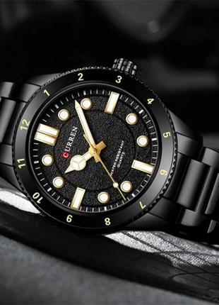 Чоловічий кварцовий наручний годинник curren 8450 all black