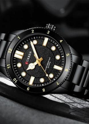 Мужские кварцевые наручные часы curren 8450 all black