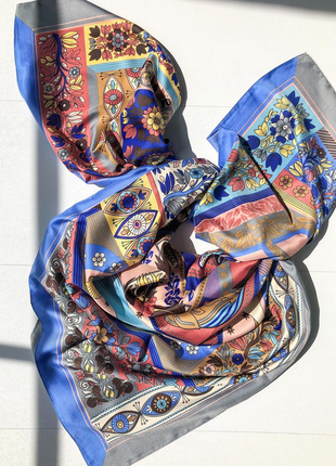 Шикарный большой шелковый платок шарф6 фото