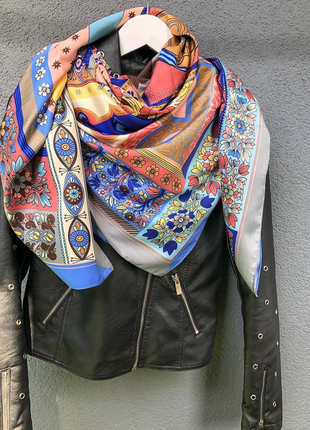 Шикарный большой шелковый платок шарф8 фото