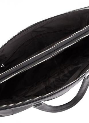 Шкіряна чоловіча чорна ділова сумка-портфель tiding bag hand 309877 фото
