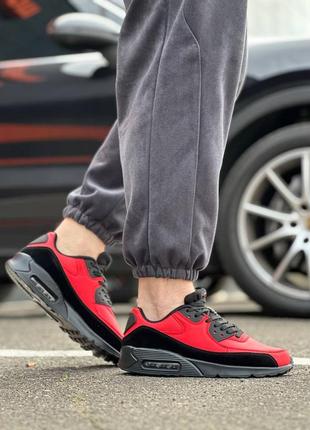 Чоловічі кросівки демісезонні червоні з чорним4 фото
