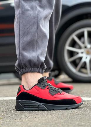 Чоловічі кросівки демісезонні червоні з чорним5 фото