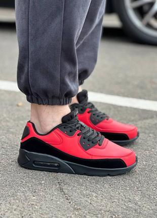 Чоловічі кросівки демісезонні червоні з чорним2 фото