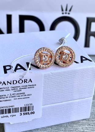 Сережки пандора рожеве золото сережки pandora серьги «вінтажне коло» сережки пусети кульчики оригінальні сережки пандора нові бірка пломба6 фото