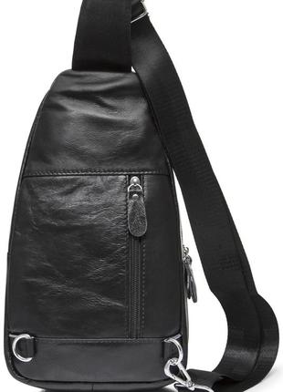 Кожаный черный слинг мужской tiding bag - mk593213 фото