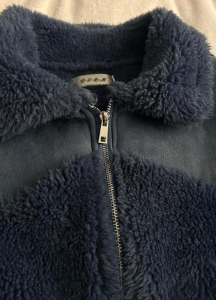 Класна стильна куртка дублянка синя2 фото