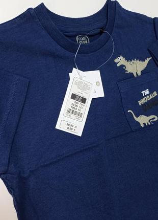Синяя футболка с динозавром для мальчика 92см,98 см5 фото
