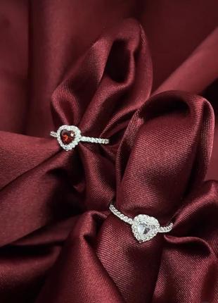 Серебряное кольцо сердце