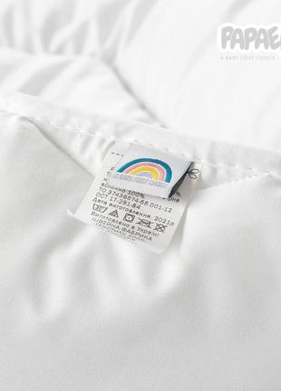 Ковдра дитяча у ліжечко comfort тm papaella 100х135 см зигзаг біла3 фото