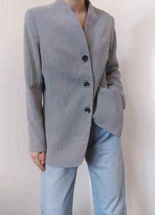 Вінтажний піджак сірий жакет вінтажний блейзер сірий віскоза піджак оверсайз жакет3 фото
