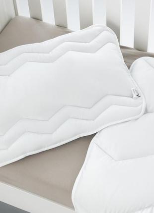 Набір дитячий у ліжечко comfort тm papaella ковдра 100х135 см та подушка 40х60 см зигзаг/білий3 фото