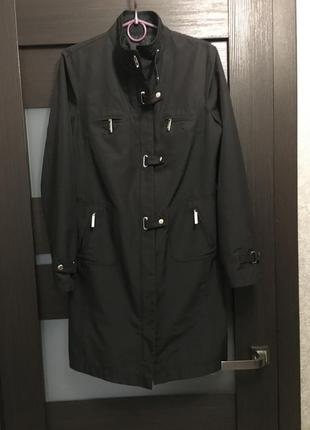 Стильний плащ осінь осінній сірчаний rotar l,m на замку модельний приталений
