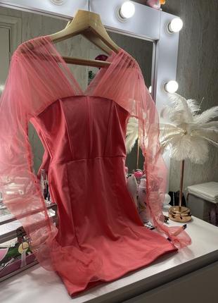 Рожева сукня з корсетом4 фото