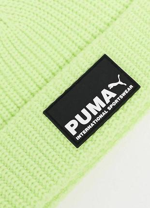 Неоновая салатовая шапка бини puma3 фото