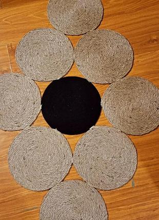 Килим ручна робота килимок ковер коврик зигзаг прошивний джут1 фото