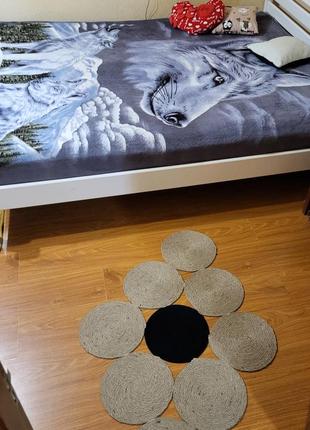 Килим ручна робота килимок ковер коврик зигзаг прошивний джут5 фото