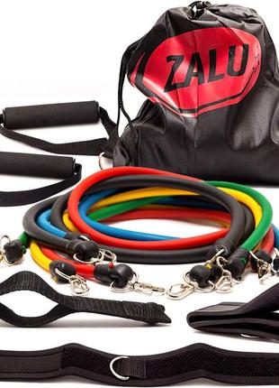 Zalu набір трубчастих еспандерів для вправ, еспандери для фітнесу резинки для фітнесу1 фото