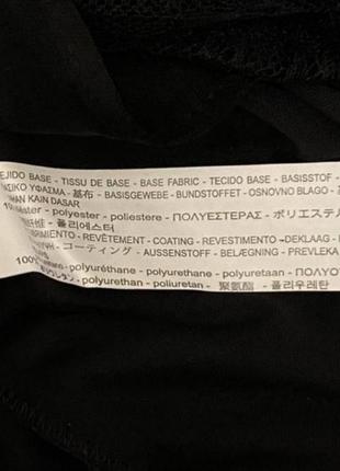 Zara, чёрная плиссированная юбка миди zara, гипюр, эко кожа, плиссе7 фото