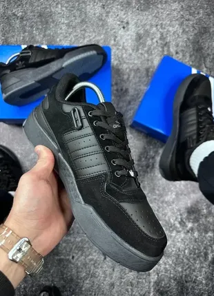 Кросівки adidas forum low black white/black шкіра кроссовки мужские