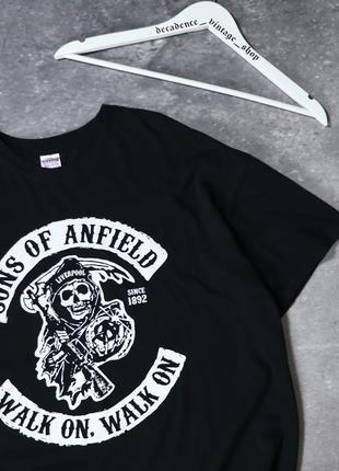 Редкая оверсайз футболка футбольного клуба liverpool сделанная под мерч сериала сыны анархии / sons of anarchy. american vintage fc y2k movies винтаж3 фото