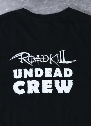 Редкий музыкальный мерч футболка метал группы  roadkill “undead crew”. movies y2k slayer sepultura rock metal merch rob zombie cradle of filth винтаж8 фото