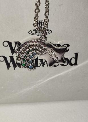Vivienne westwood prism necklace кольє вів'єн вествуд підвіска кулон оригінал! золотого сріблого кольору8 фото