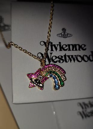 Vivienne westwood prism necklace кольє вів'єн вествуд підвіска кулон оригінал! золотого сріблого кольору3 фото