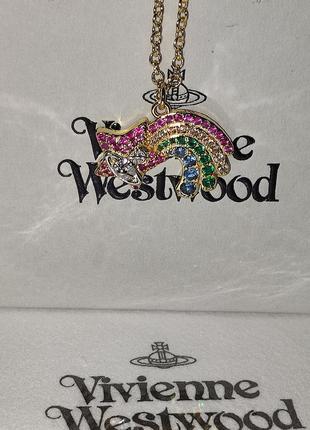 Vivienne westwood prism necklace кольє вів'єн вествуд підвіска кулон оригінал! золотого сріблого кольору5 фото