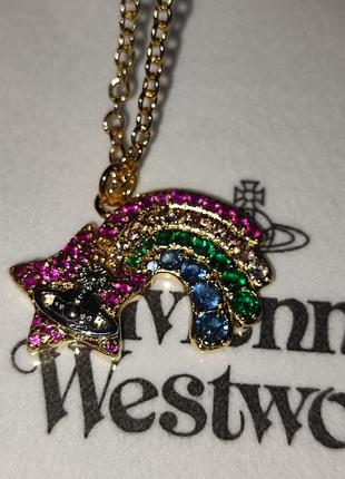 Vivienne westwood prism necklace кольє вів'єн вествуд підвіска кулон оригінал! золотого сріблого кольору1 фото