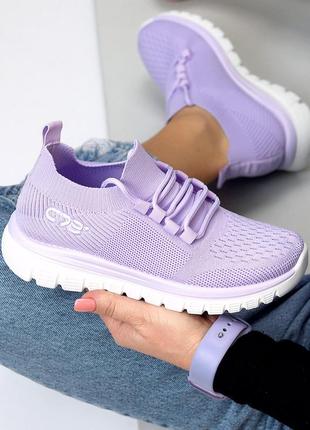 Шикарные дышащее женские кроссовки в красивом фиолетовом цвете текстиль в дырочку 36,37,39,40,41,38