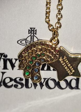 Vivienne westwood prism necklace кольє вів'єн вествуд підвіска кулон оригінал! золотого сріблого кольору4 фото