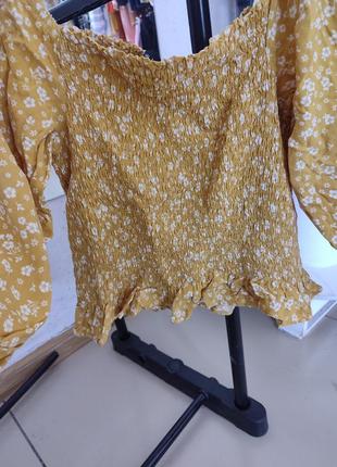 Кроп -топ блузка у квітковий принт2 фото